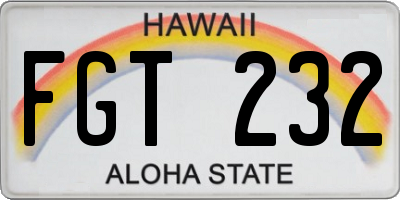 HI license plate FGT232