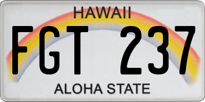 HI license plate FGT237
