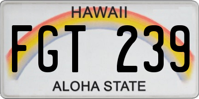 HI license plate FGT239