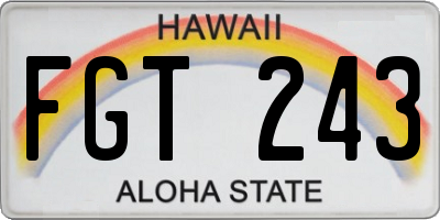 HI license plate FGT243