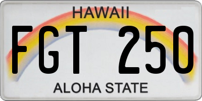 HI license plate FGT250