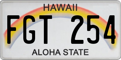 HI license plate FGT254