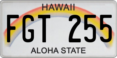 HI license plate FGT255