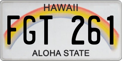 HI license plate FGT261