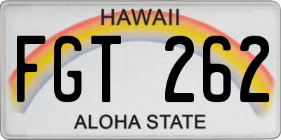 HI license plate FGT262