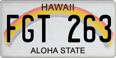 HI license plate FGT263