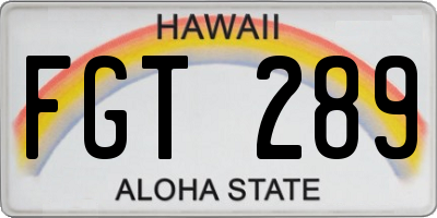 HI license plate FGT289