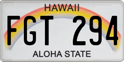 HI license plate FGT294
