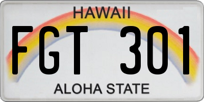 HI license plate FGT301