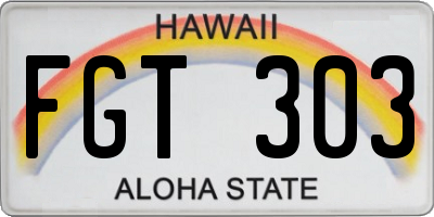 HI license plate FGT303