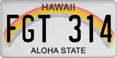 HI license plate FGT314