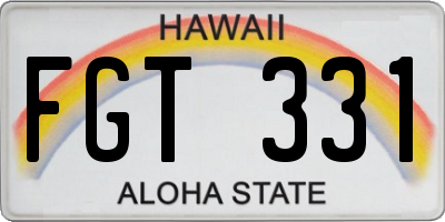 HI license plate FGT331