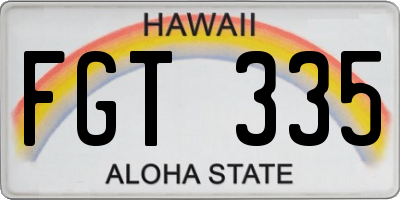 HI license plate FGT335
