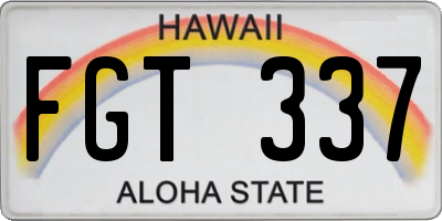 HI license plate FGT337