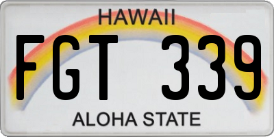 HI license plate FGT339