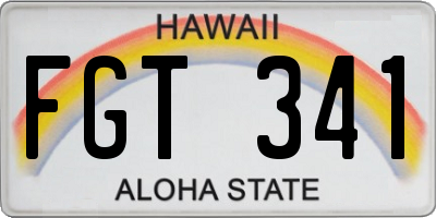 HI license plate FGT341
