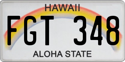 HI license plate FGT348