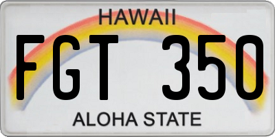 HI license plate FGT350