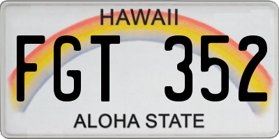 HI license plate FGT352