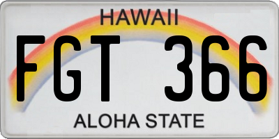 HI license plate FGT366