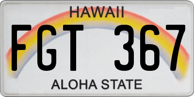 HI license plate FGT367