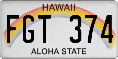HI license plate FGT374