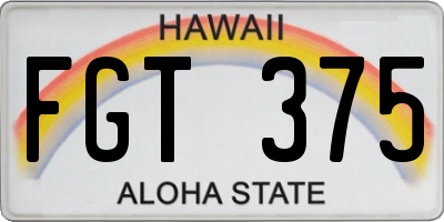 HI license plate FGT375