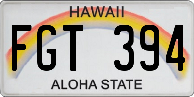 HI license plate FGT394