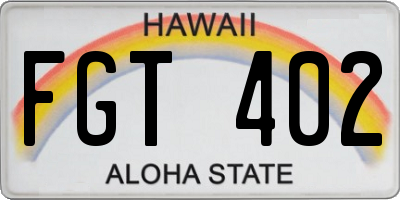 HI license plate FGT402