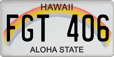 HI license plate FGT406