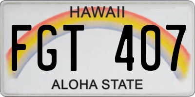 HI license plate FGT407
