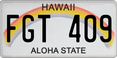HI license plate FGT409