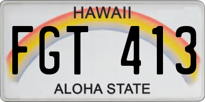 HI license plate FGT413
