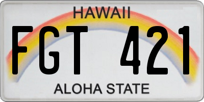 HI license plate FGT421