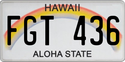 HI license plate FGT436