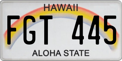 HI license plate FGT445