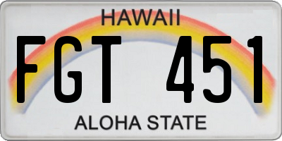 HI license plate FGT451