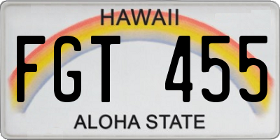 HI license plate FGT455