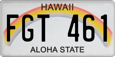 HI license plate FGT461