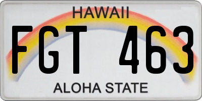 HI license plate FGT463