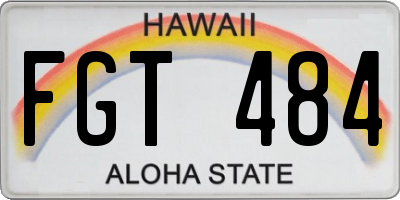 HI license plate FGT484