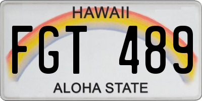HI license plate FGT489