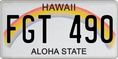 HI license plate FGT490