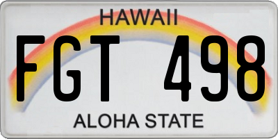 HI license plate FGT498