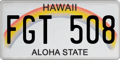 HI license plate FGT508