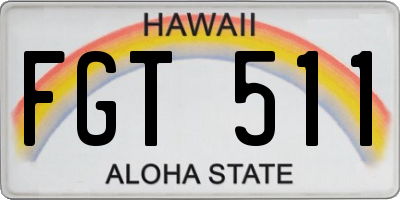 HI license plate FGT511