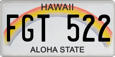 HI license plate FGT522