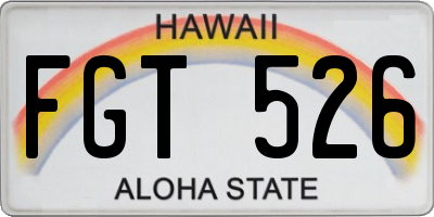 HI license plate FGT526