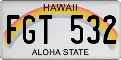 HI license plate FGT532