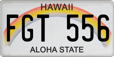 HI license plate FGT556